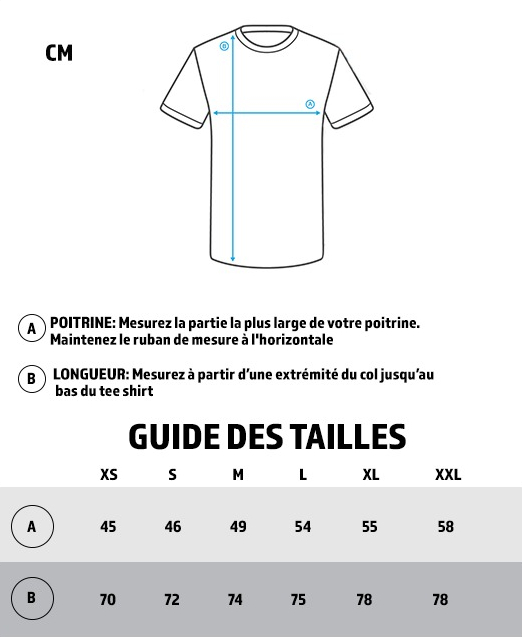 guide des tailles tee-shirt